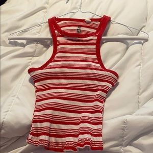 Halter top red striped
